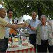 Gianni Nicolussi Zaiga, Luca Zotti e Luigi Nicolussi Castellan con l'amico Giorgio Piccinini